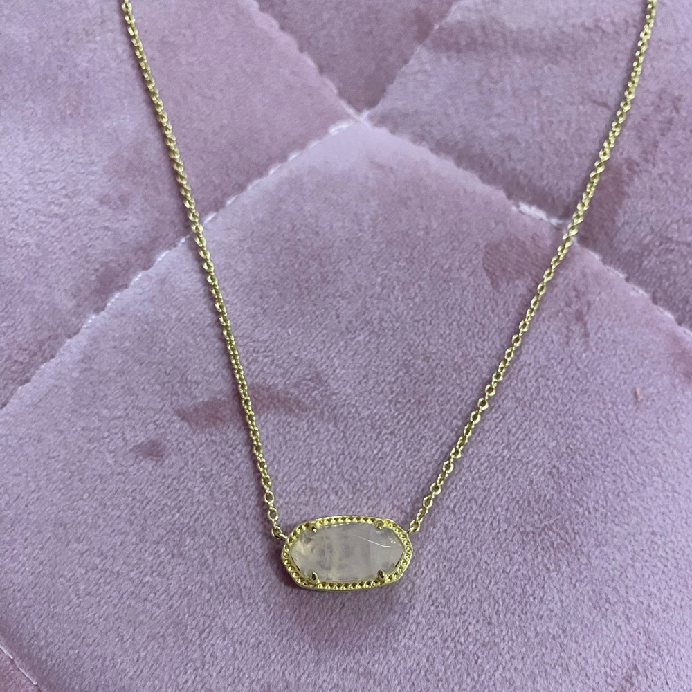 Kendra Scott Gold Pink Gemstone Necklace - Picture 6 of 8